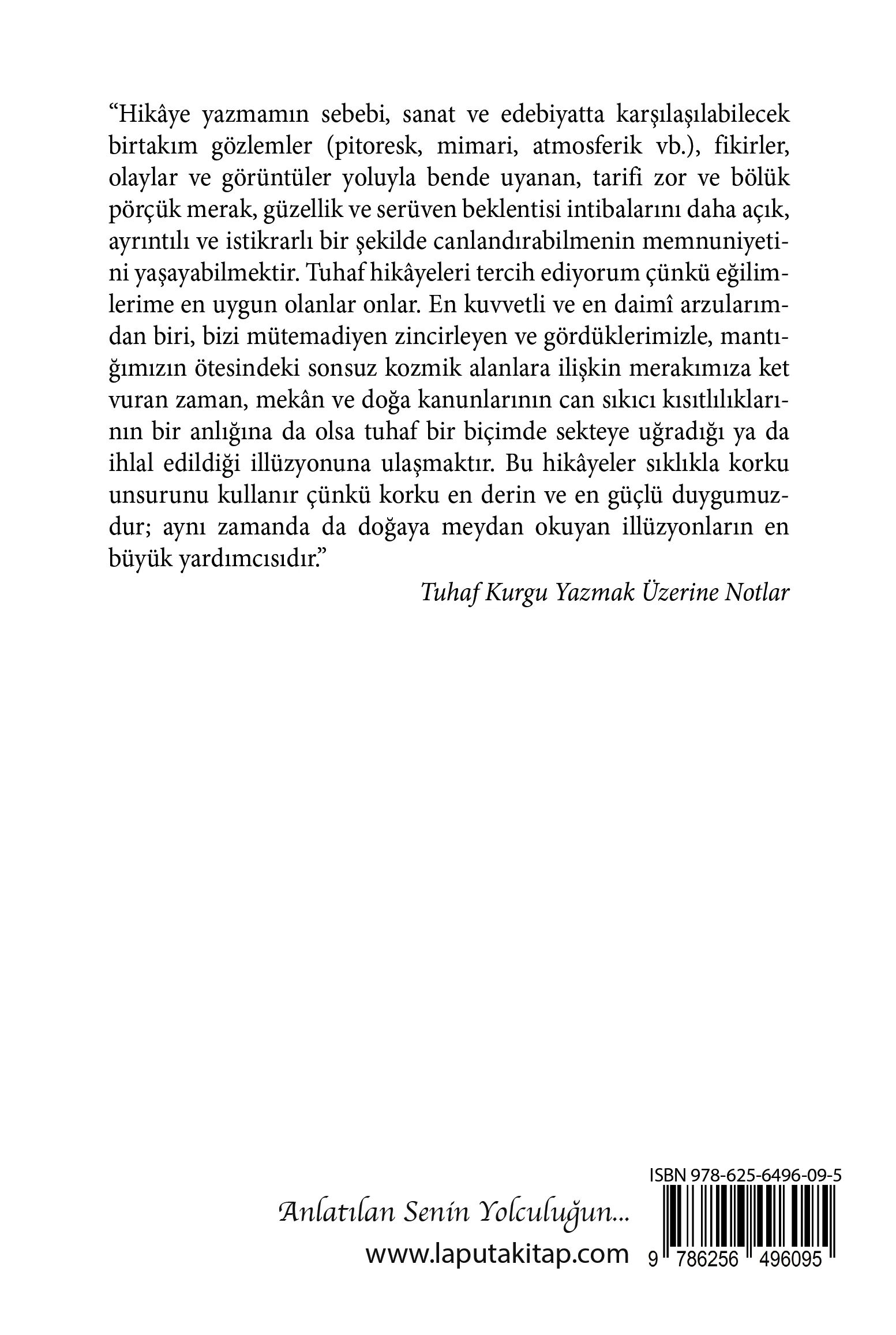 Tuhaf Kurgu Yazmak Üzerine Notlar -Seçme Yazılar-